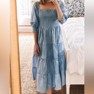 Hill House Neslie sky blue Midi Dress